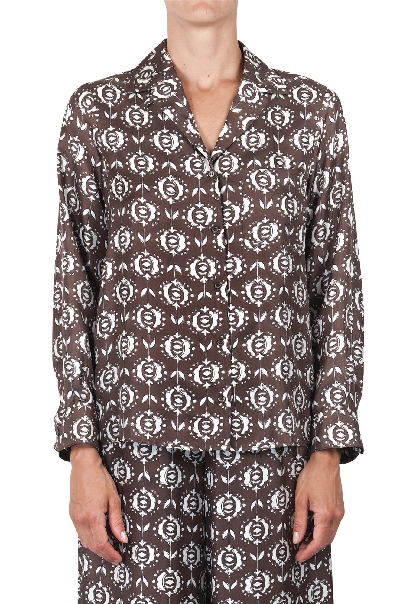 WEEKEND MAXMARA Weekend MaxMara - Camicia - 460886 - Marrone/Bianco da donna in Bluse e camicie Drestige - Casamassima, commercioVirtuoso.it