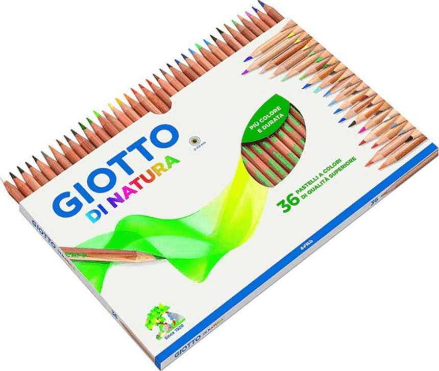 Giotto - Pastelli Di Natura Astuccio Da 36 Matite , 3.8 mm, Colori Intensi (F240800)