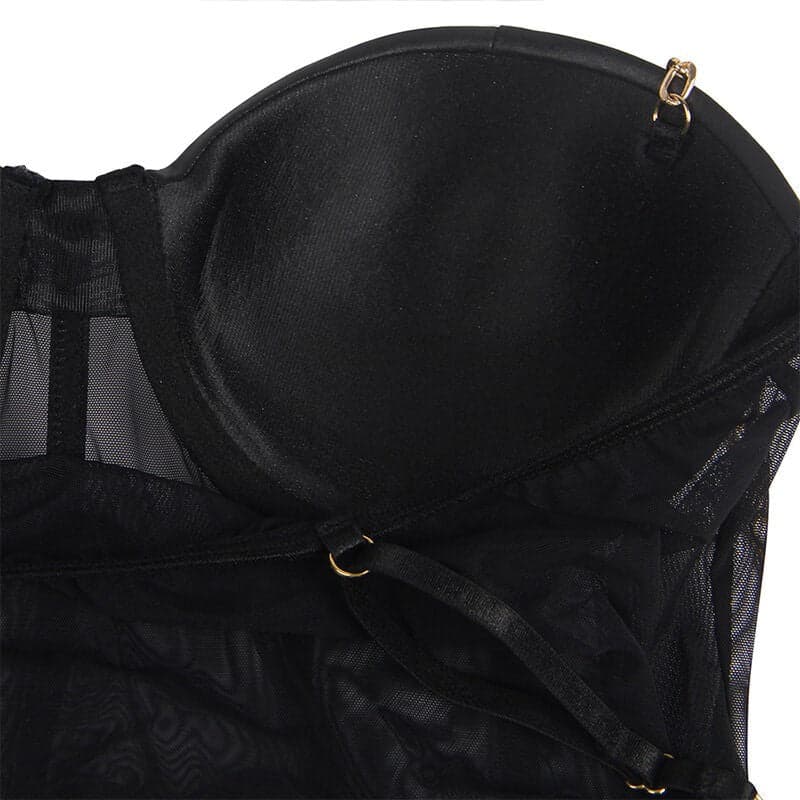 SUBBLIME - BODY CON BRETELLE A CATENA NERA S/M in Body Desideria Shop - Latina, commercioVirtuoso.it