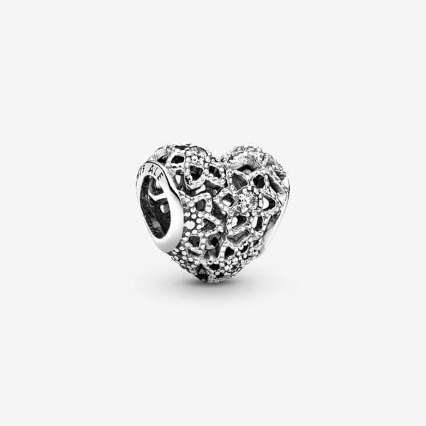 Pandora Charm openwork a cuore con Fiori