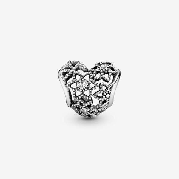 Pandora Charm openwork a cuore con Fiori in Bead Charm Alba Gioielli - Casoria, commercioVirtuoso.it