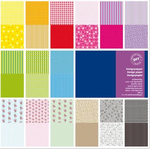 Busta 30 fg carta Scrapbooking 30,5x30,5cm 180gr/mq ass. Vichy DECO