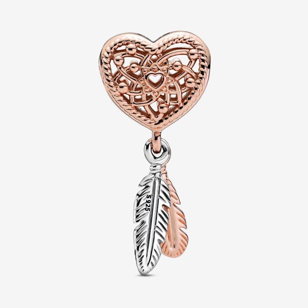 Pandora Charm Acchiappasogni con piume e cuore openwork in Bead Charm Alba Gioielli - Casoria, commercioVirtuoso.it