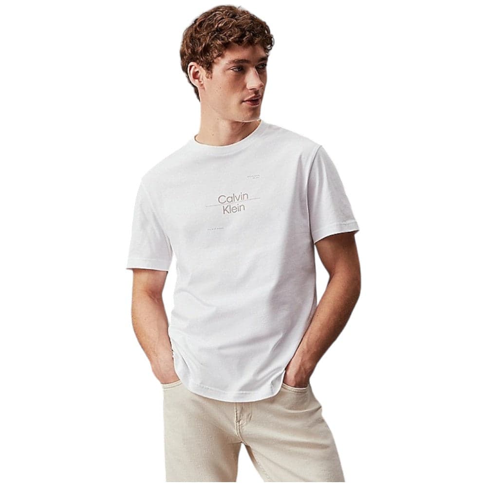 Calvin Klein t-shirt bianca optic line logo K10K112489