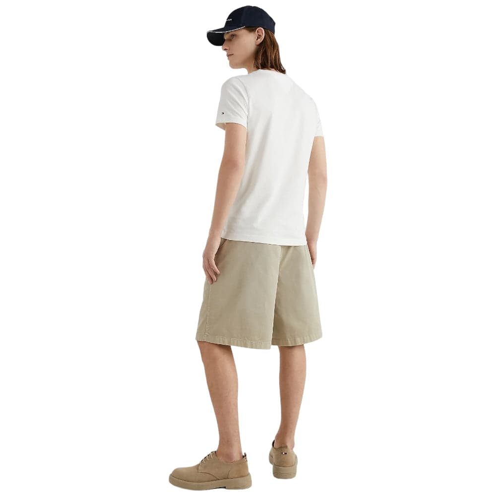 Tommy Hilfiger t-shirt bianca logo scritta ricamata MW0MW11465118 T-shirt Tommy Hilfiger