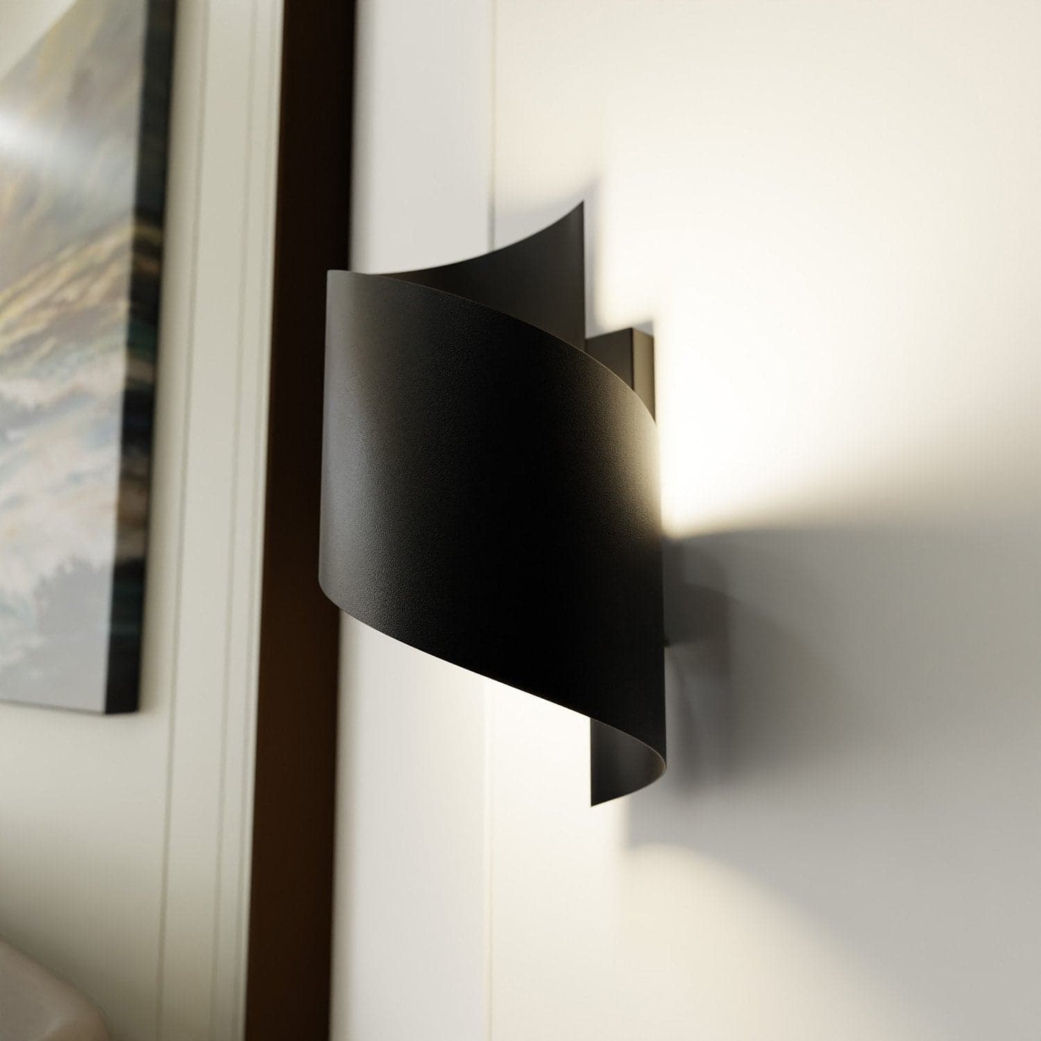 Applique Moderna 1 Luce Spiner A Fascia In Acciaio Nero in Applique LuceArt - Montecorvino Pugliano, commercioVirtuoso.it