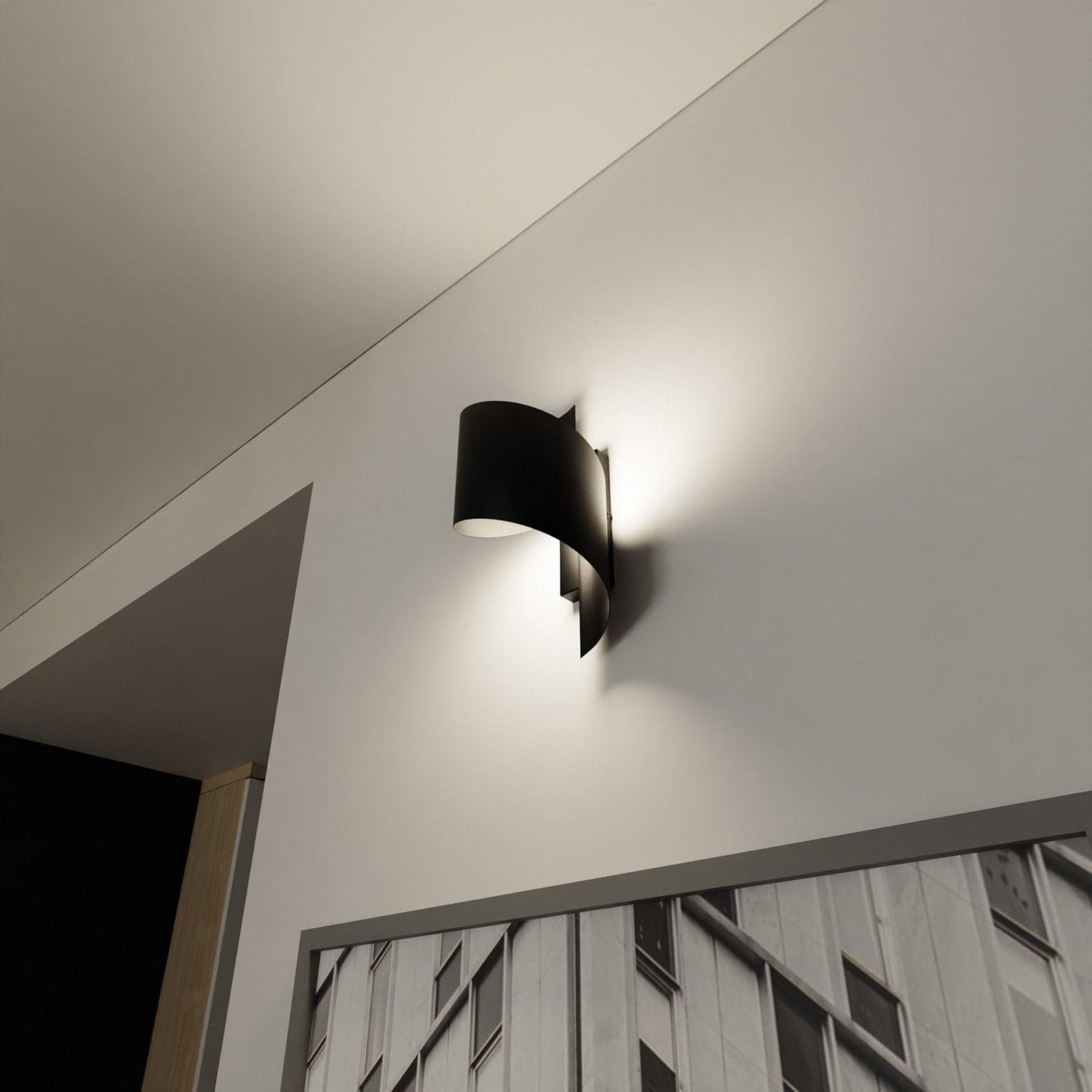 Applique Moderna 1 Luce Spiner A Fascia In Acciaio Nero in Applique LuceArt - Montecorvino Pugliano, commercioVirtuoso.it
