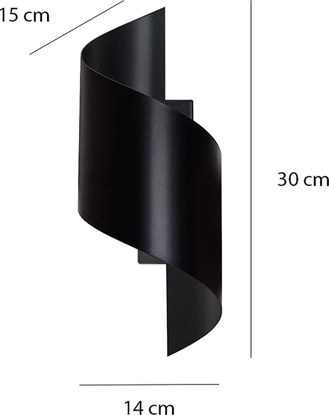 Applique Moderna 1 Luce Spiner A Fascia In Acciaio Nero in Applique LuceArt - Montecorvino Pugliano, commercioVirtuoso.it
