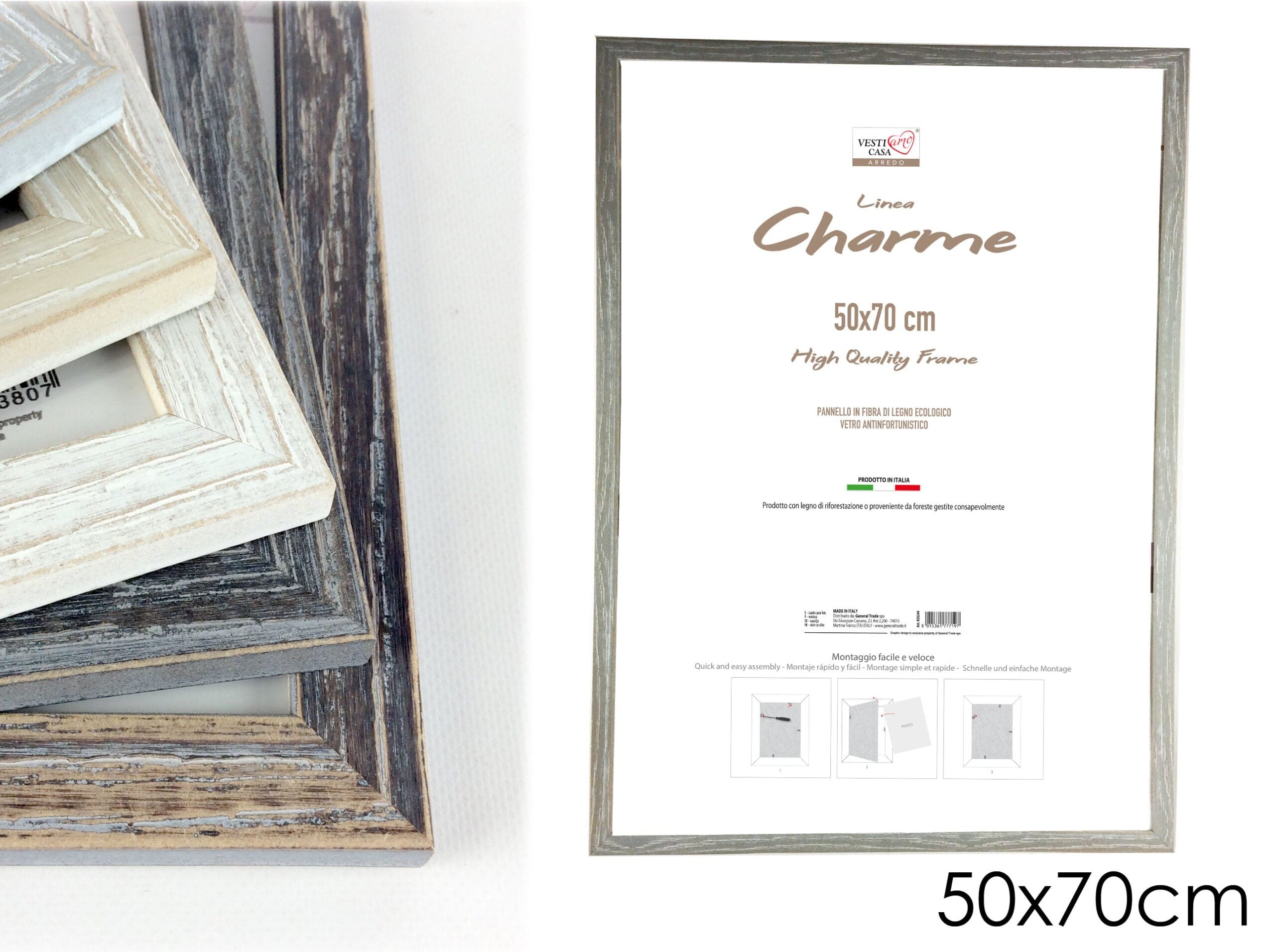 Cornice Charme 50x70cm 5 Assortimenti in Cornici da parete e da tavolo Save The Money - Rimini, commercioVirtuoso.it