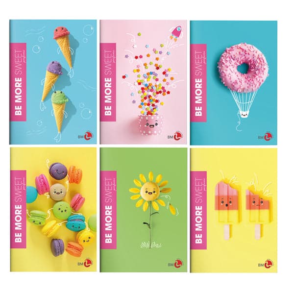 Maxiquaderno A4 36fg+2 100gr rigo di 1a SWEET Be More BM