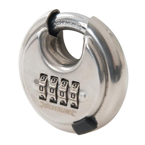 Lucchetto a combinazione a 4 cifre in acciao inox silverline 70 mm
