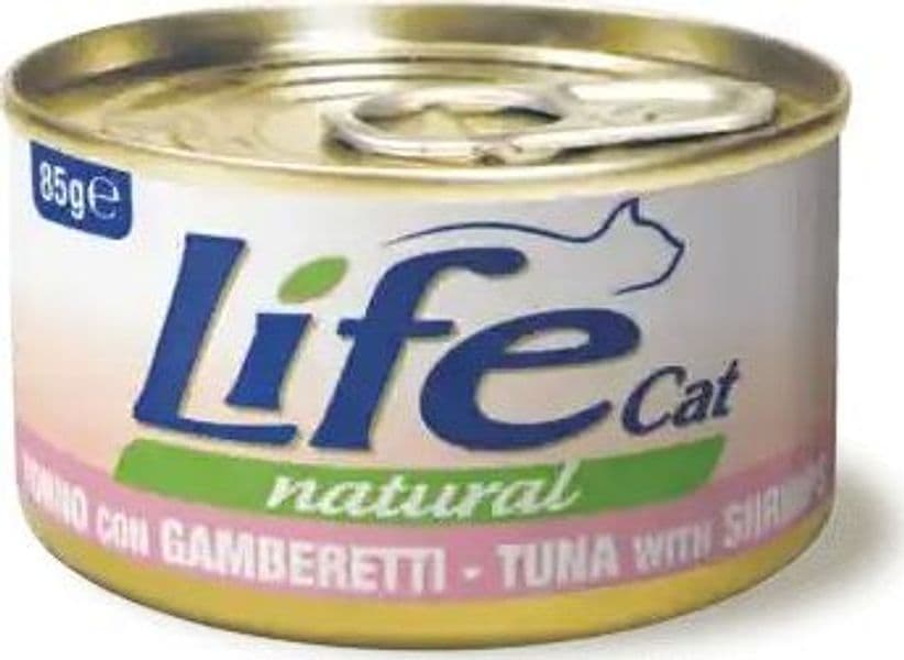 Life Cat Natural Scatoletta Tonno con Gamberetti per Gatti 85gr - 2