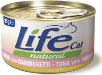 Life Cat Natural Scatoletta Tonno con Gamberetti per Gatti 85gr - 2