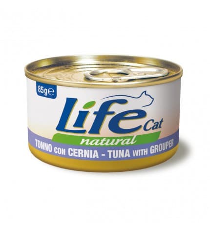 Life Cat Natural Scatoletta Tonno con Cernia per Gatti 85gr - 2