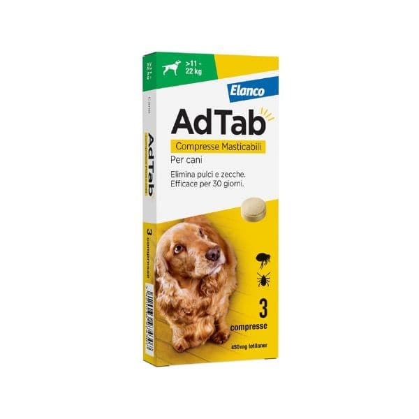 Elanco AdTab 3 Compresse Masticabili 450 mg per Cani da 11 - 22 kg - 2