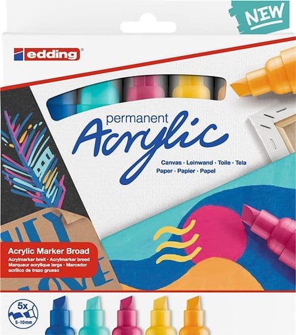 Astuccio 5 Marcatori Acrilici Edding 5000 Broad Abstract