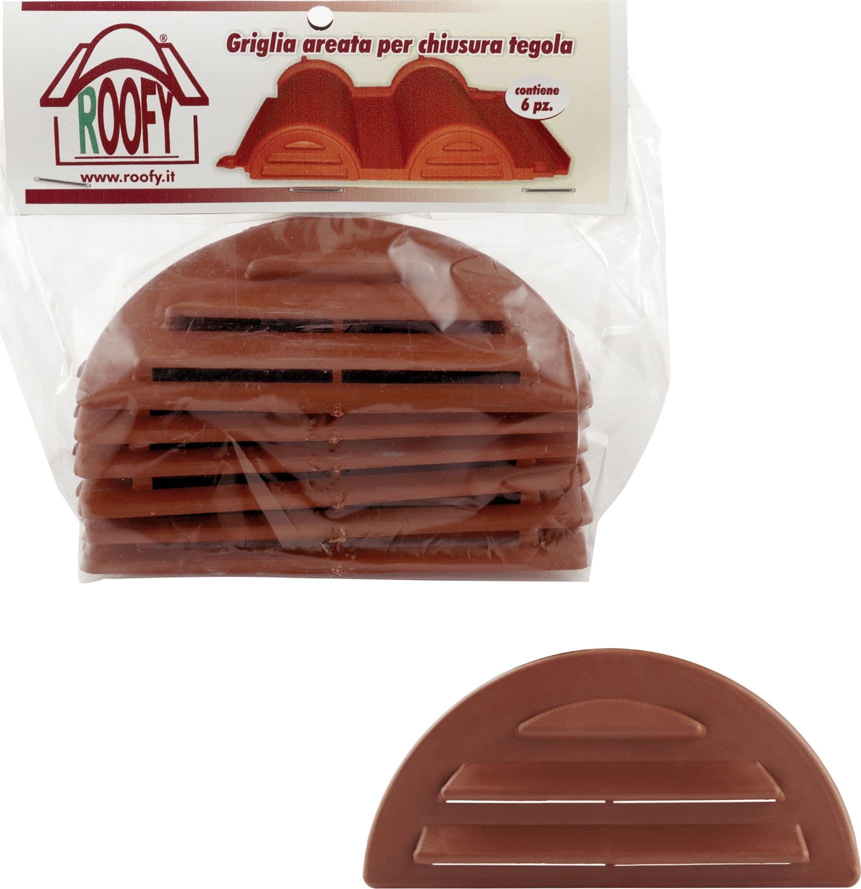 Chiusura prima fila tegola plastica color terracotta confezione 6 pz in Tegole Bottiglioni - Colle di Val d’Elsa, commercioVirtuoso.it