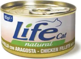 Life Cat Natural Scatoletta Filetti di Pollo con Aragosta per Gatti 85gr - 2