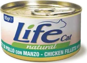 Life Cat Natural Scatoletta Filetti di Pollo con Manzo per Gatti 85gr - 2
