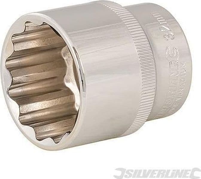 Inserto Metrico Bi-Esagonale, Chiave a Bussola 1/2" in Acciaio Silverline – 30mm