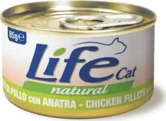 Life Cat Natural Scatoletta Filetti di Pollo con Anatra per Gatti 85gr - 2