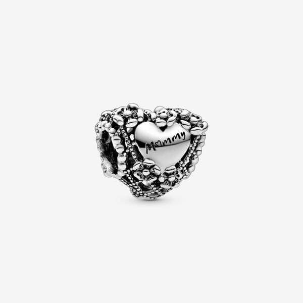 Pandora Charm a cuore Mamma con fiori openwork in Bead Charm Alba Gioielli - Casoria, commercioVirtuoso.it