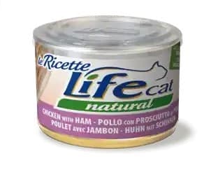 Life Cat Natural Le Ricette Scatoletta Pollo con Prosciutto di Pollo per Gatti 150gr - 2