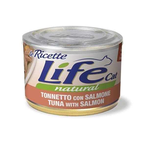 Life Cat Natural Le Ricette Scatoletta Tonnetto con Salmone per Gatti 150gr - 2