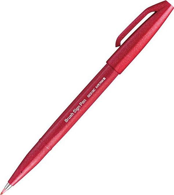 Sign Pen Brush Rosso Pentel