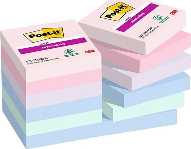 Cf. 12pz blocco 90fg. Post-itÂ® Super Sticky 47,6x47,6mm 622-12SS-SOUL Soulful