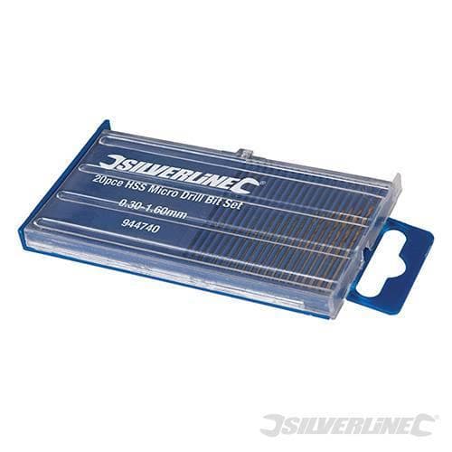 Set micro punte da trapano HSS per mini utensile 20 p.zi ideale per il fai da te Silverline