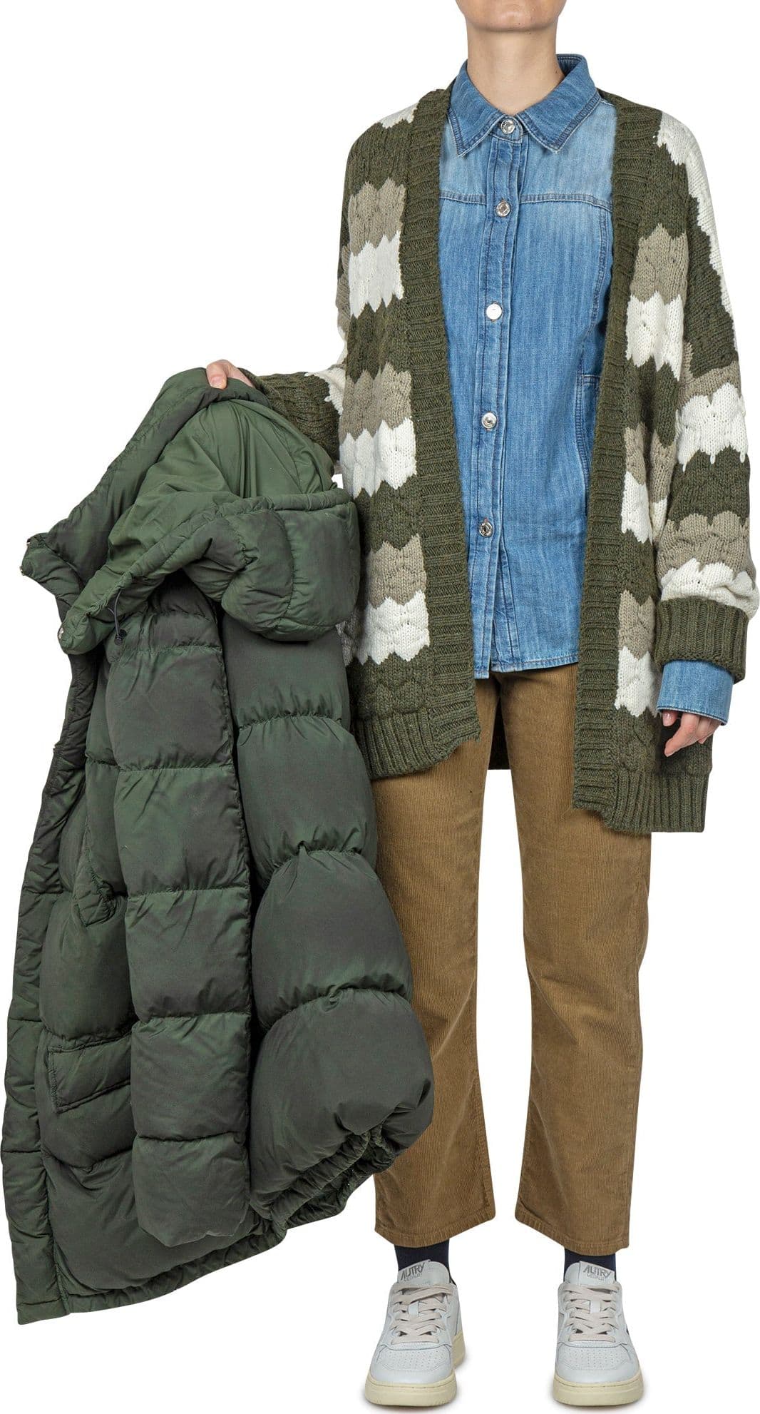 SO ALLURE So Allure - Cardigan - 441922 - Verde/Panna da donna in Cardigan Drestige - Casamassima, commercioVirtuoso.it