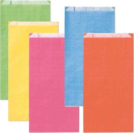 100 sacchetti a soffietto 8x16x2,5cm colori chiari assortiti Rex Sadoch