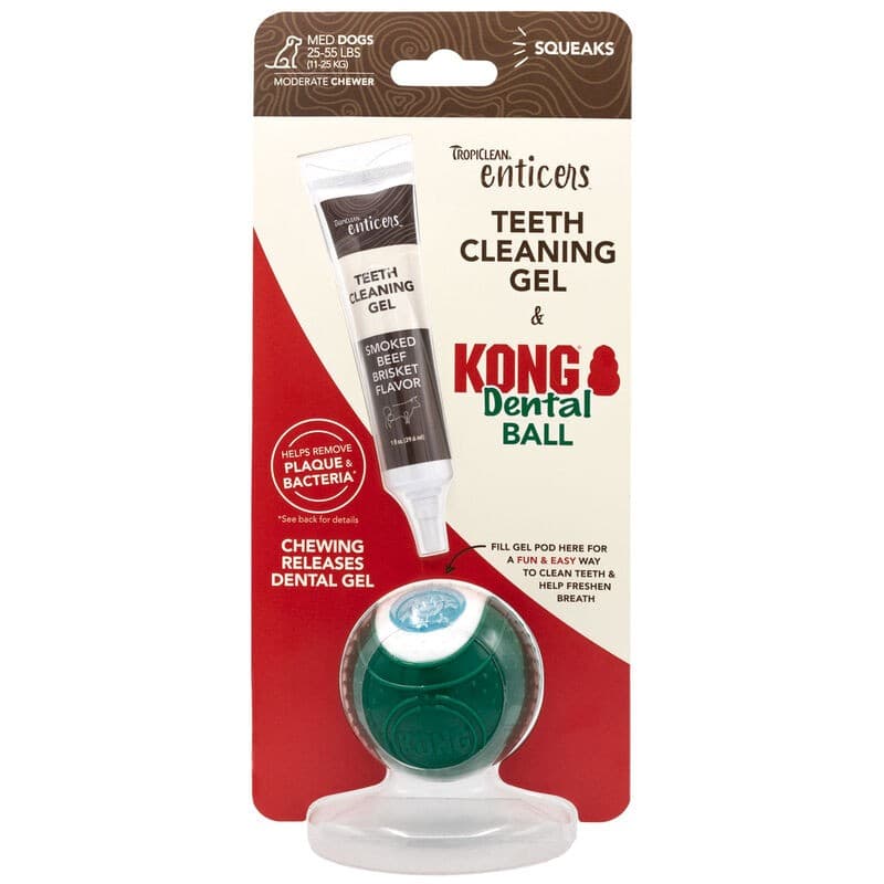 Gioco per Cani Kong Dental Ball & Teeth Cleaning Gel in Palle 101 Market - Poggibonsi, commercioVirtuoso.it