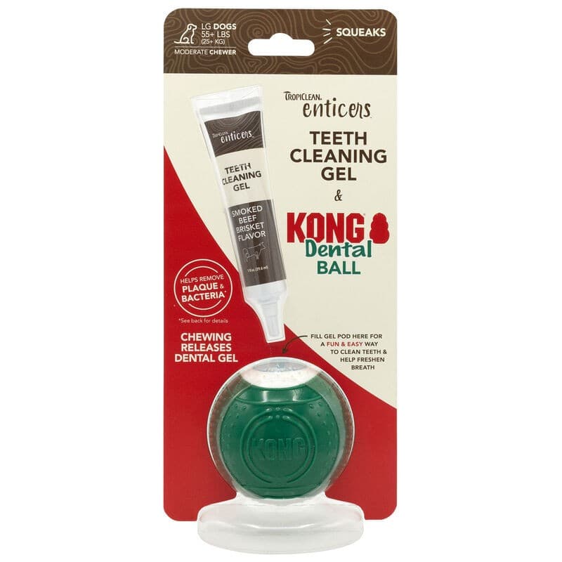 Gioco per Cani Kong Dental Ball & Teeth Cleaning Gel in Palle 101 Market - Poggibonsi, commercioVirtuoso.it