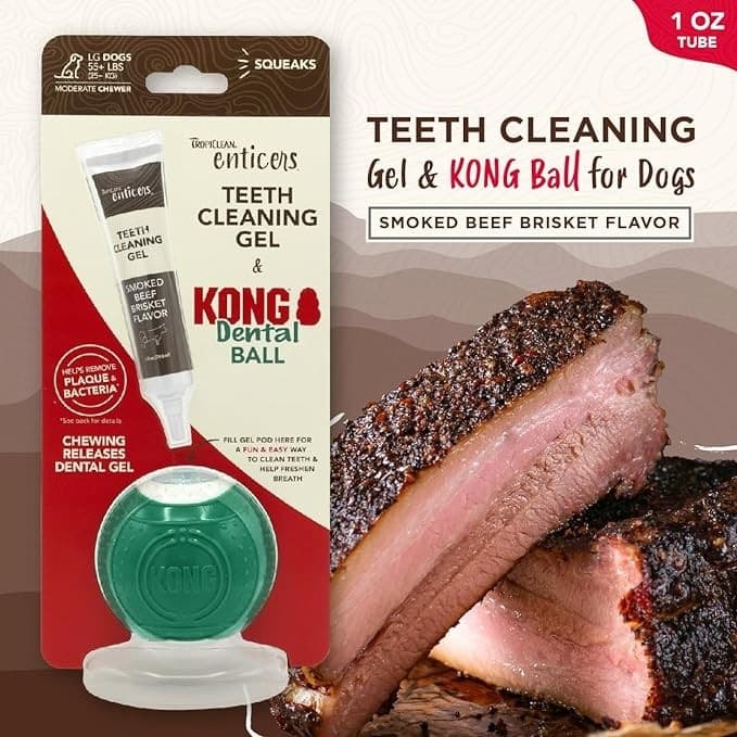 Gioco per Cani Kong Dental Ball & Teeth Cleaning Gel in Palle 101 Market - Poggibonsi, commercioVirtuoso.it
