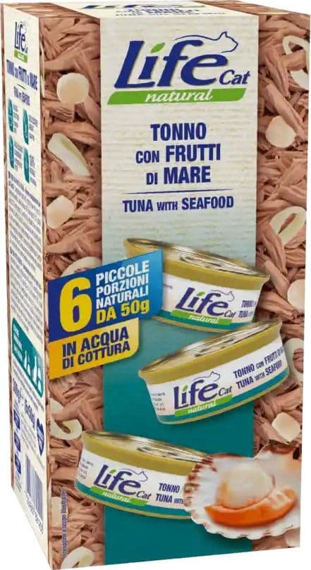Life Cat Natural Multipack Tonno con Frutti di Mare per Gatti 6x50 gr - 2
