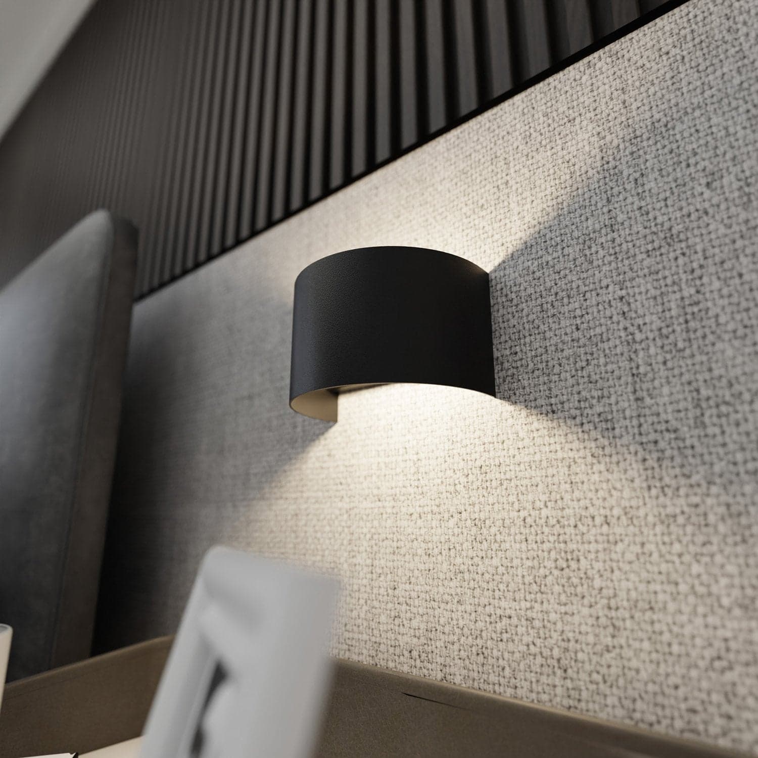 Applique Moderna 1 Luce Fold Fascia In Acciaio Nero in Applique LuceArt - Montecorvino Pugliano, commercioVirtuoso.it