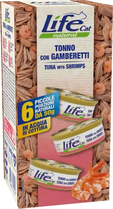 Life Cat Natural Multipack Tonno con Gamberetti per Gatti 6x50 gr - 2