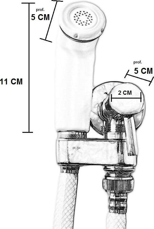 Kit doccetta bidet idroscopino con rubinetto e gancio girevole