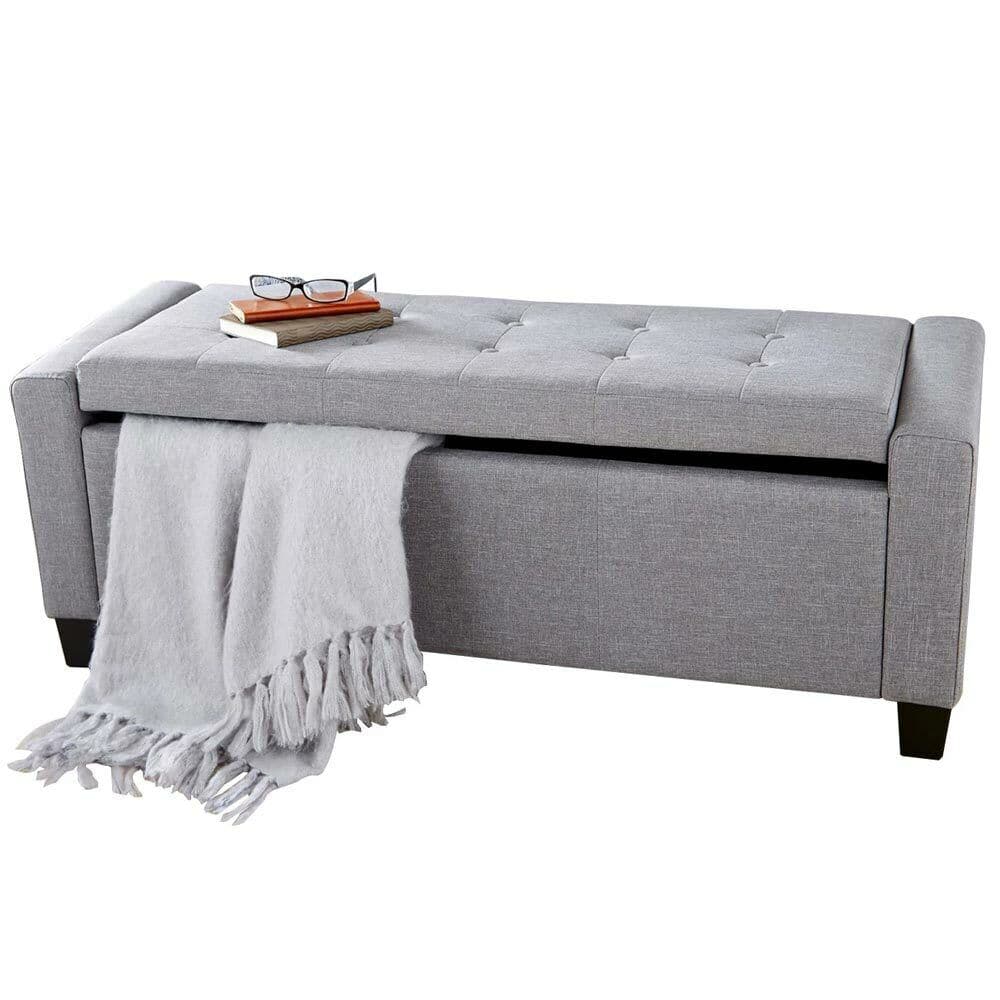 Cassapanca Pouf Contenitore Panca Moderna 110x40 H 40cm con Bottoni Grigio in Panche contenitore Danyx - Casoria, commercioVirtuoso.it
