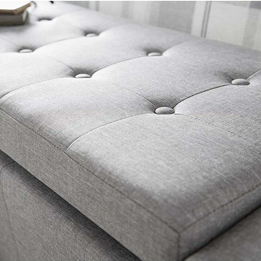 Cassapanca Pouf Contenitore Panca Moderna 110x40 H 40cm con Bottoni Grigio in Panche contenitore Danyx - Casoria, commercioVirtuoso.it