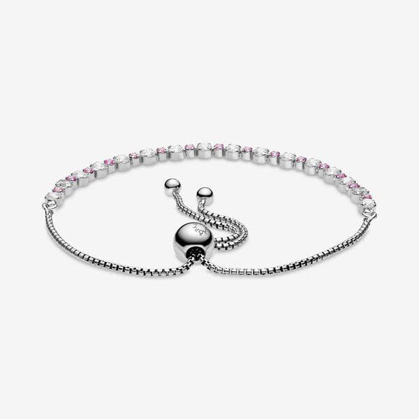 Pandora Bracciale scintillante rosa e bianco con chiusura regolabile in Bracciali Alba Gioielli - Casoria, commercioVirtuoso.it