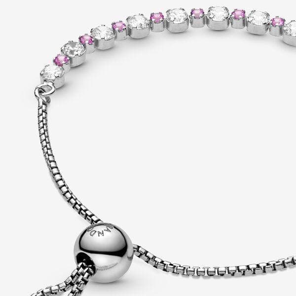 Pandora Bracciale scintillante rosa e bianco con chiusura regolabile in Bracciali Alba Gioielli - Casoria, commercioVirtuoso.it