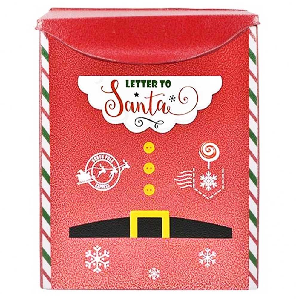 Cassetta Postale Bianca delle Lettere di Babbo Natale North Pole in Metallo 35cm