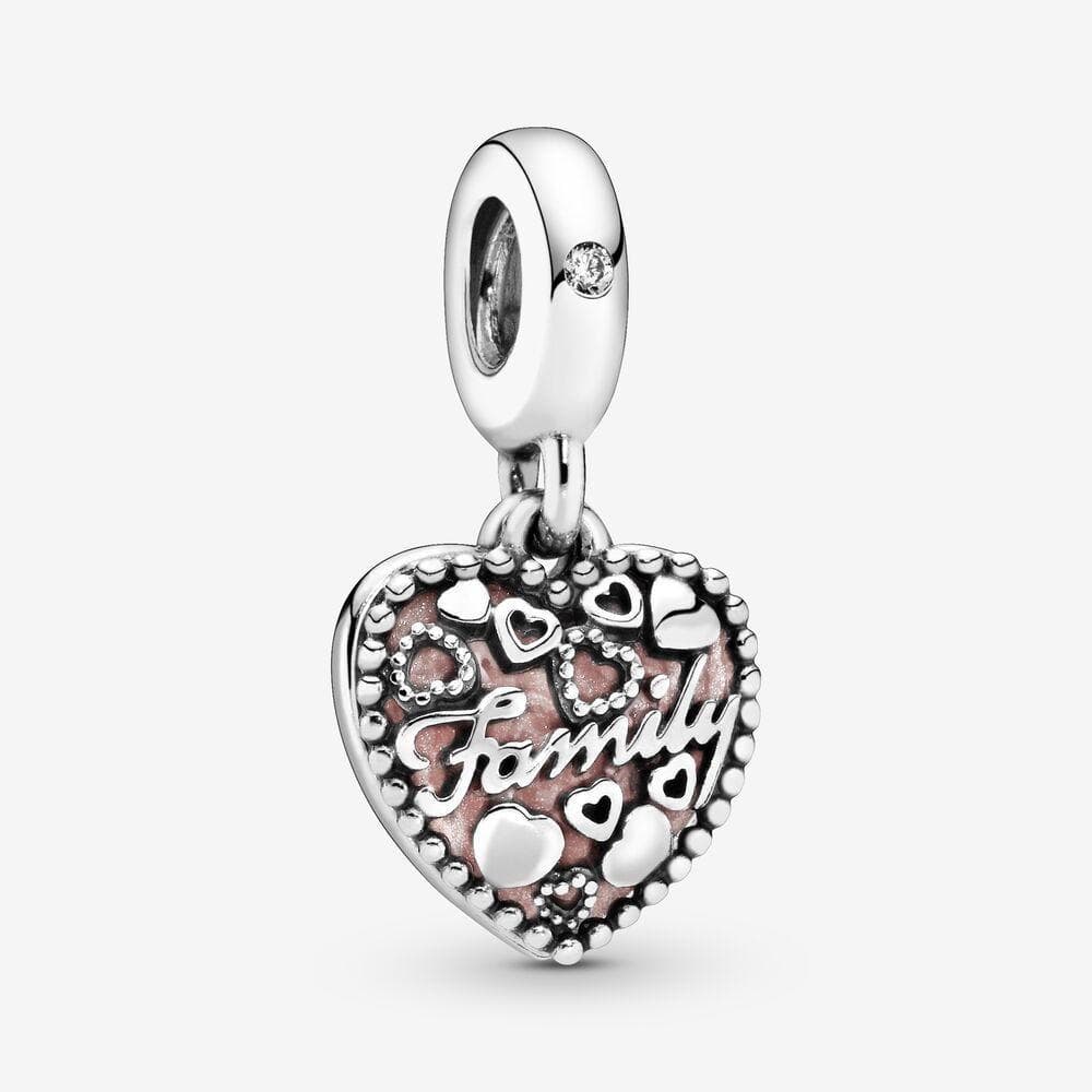Pandora Charm pendente a cuore Amare significa famiglia