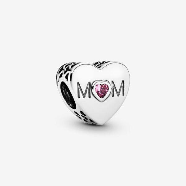 Pandora Charm a cuore rosa Mamma