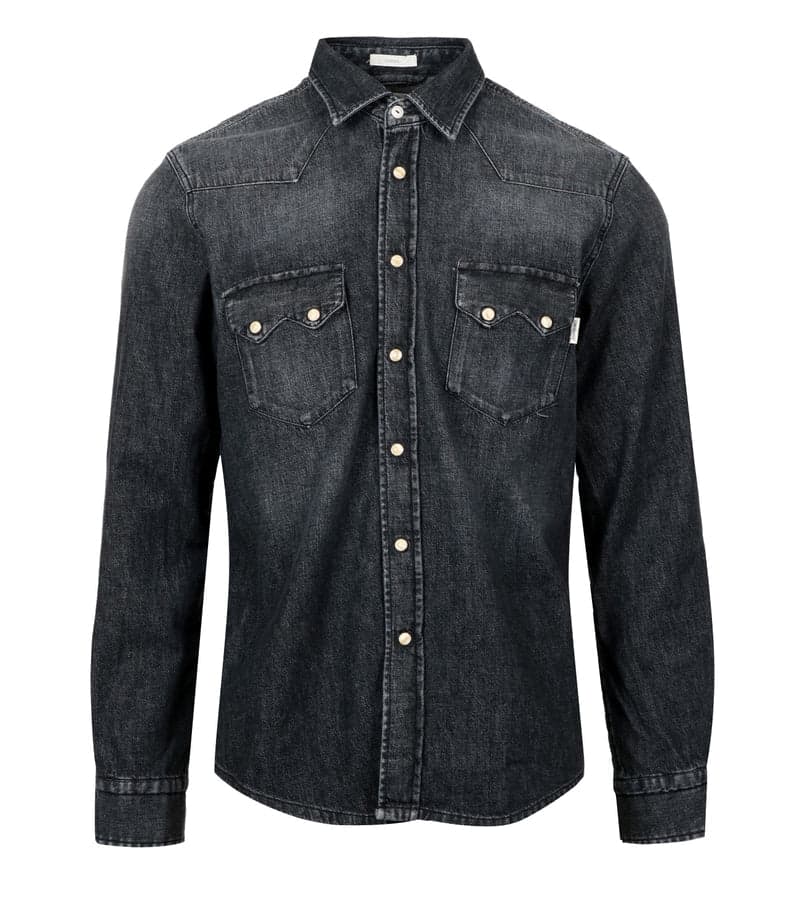 Roy Rogers Camicia uomo western shirt man light denim black in Camicie casual Broadway Red - Barletta, commercioVirtuoso.it