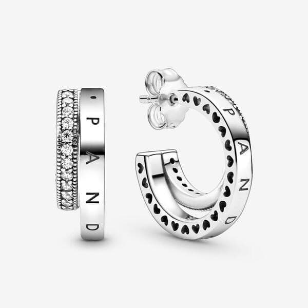 Pandora Orecchini a cerchio con pavé doppio in Orecchini Alba Gioielli - Casoria, commercioVirtuoso.it