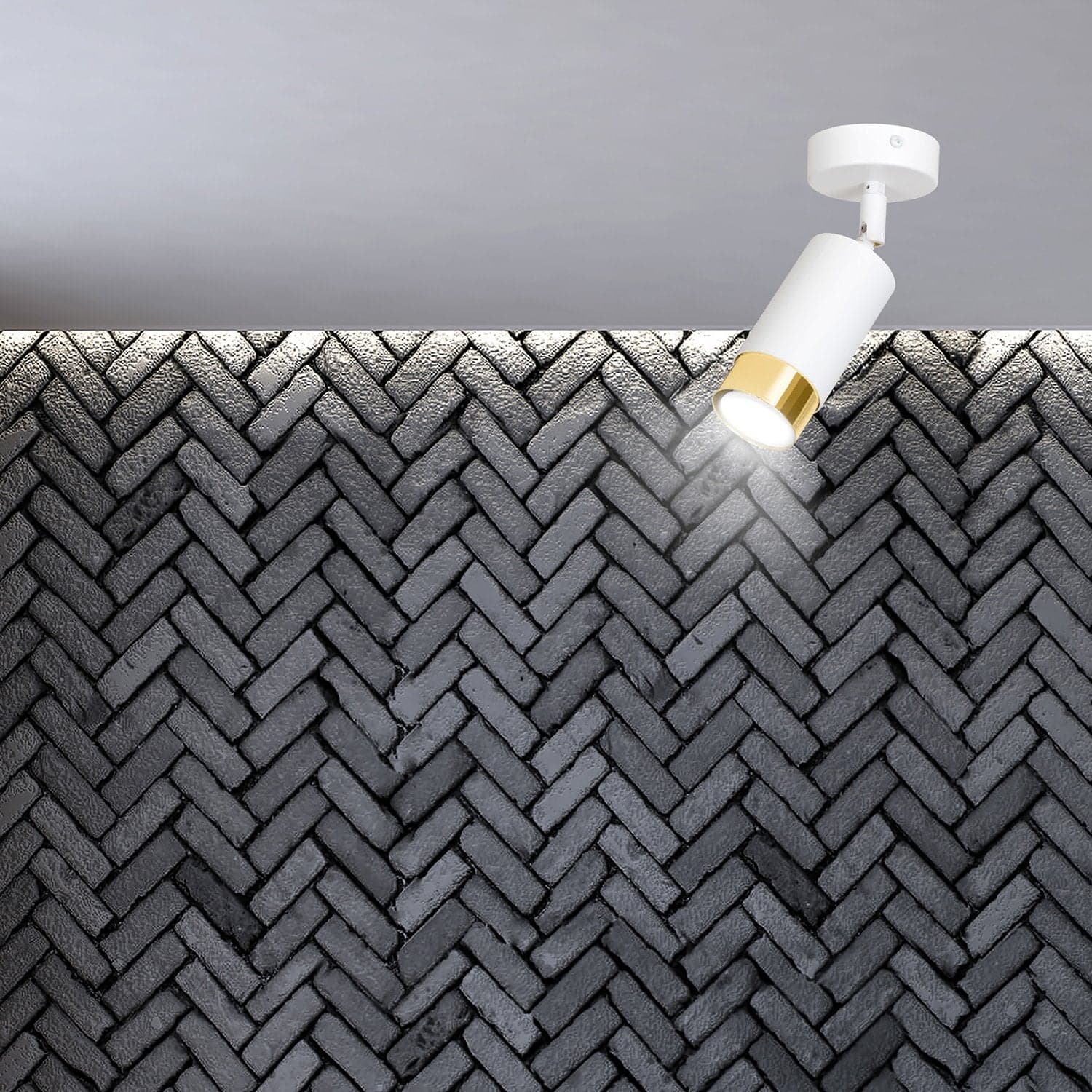 Faretto Orientabile 1 Luce Hiro A Cilindro In Acciaio Bianco E Oro in Faretti da soffitto LuceArt - Montecorvino Pugliano, commercioVirtuoso.it